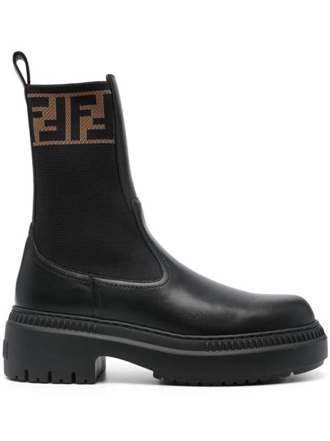 fendi domino boot|FENDI Domino Leather Ankle Boots .